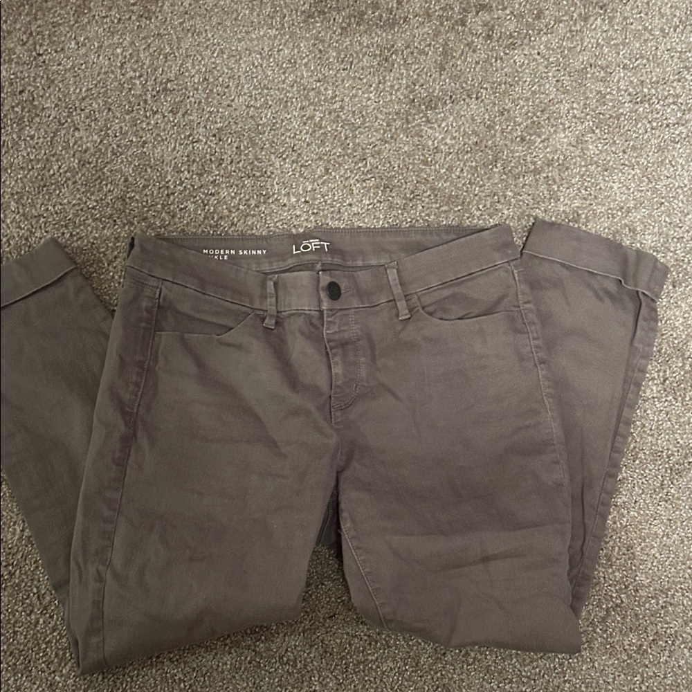 LOFT Modern Skinny Ankle Pants in Gray